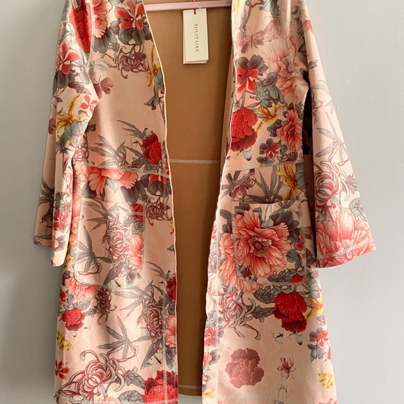 Anthropologie Solitaire Floral Open Front Jacket - Picture 2 of 7